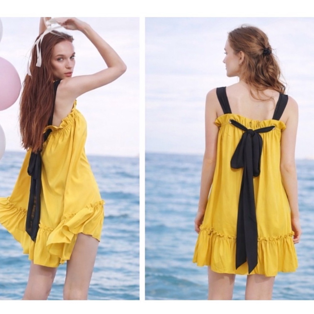 *host pick* RENbyTee yellow ruffle dress